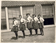 # 144  Elsie Siemers (2nd from left).  Photofinishing:  O. G. Lorimore, Hamburg, Iowa.